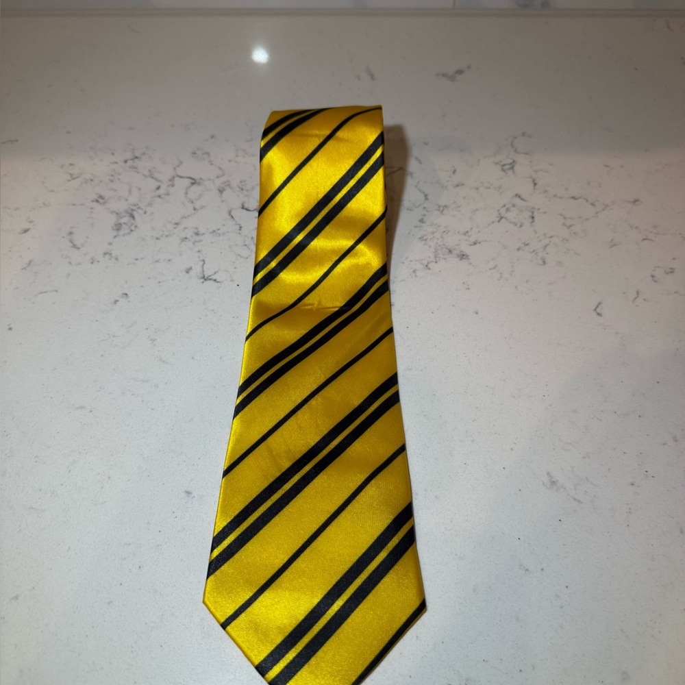 HARRY POTTER Amscan Yellow Black Striped Silk Tie
